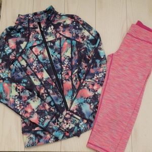 Ivivva zip up sweater and capri leggings